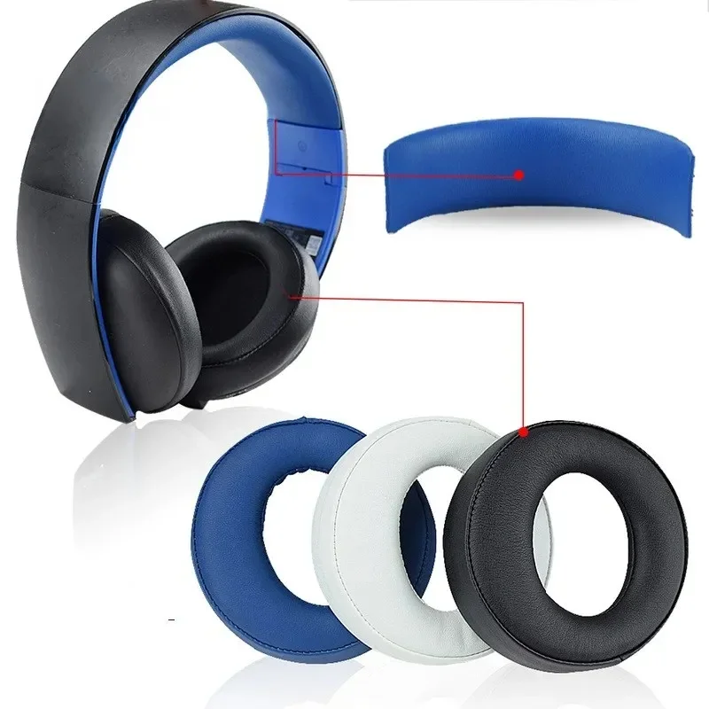 Earpads com fivela para Sony CECHYA0083 PS4 7.1 Headphones, Headset Acessórios, Headband azul, Peças