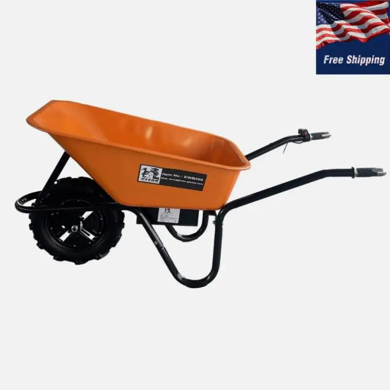 

330lbs Electric Battery Powered Wheelbarrow Dump Cart Motorized Handcart 7km/h Garden Utility