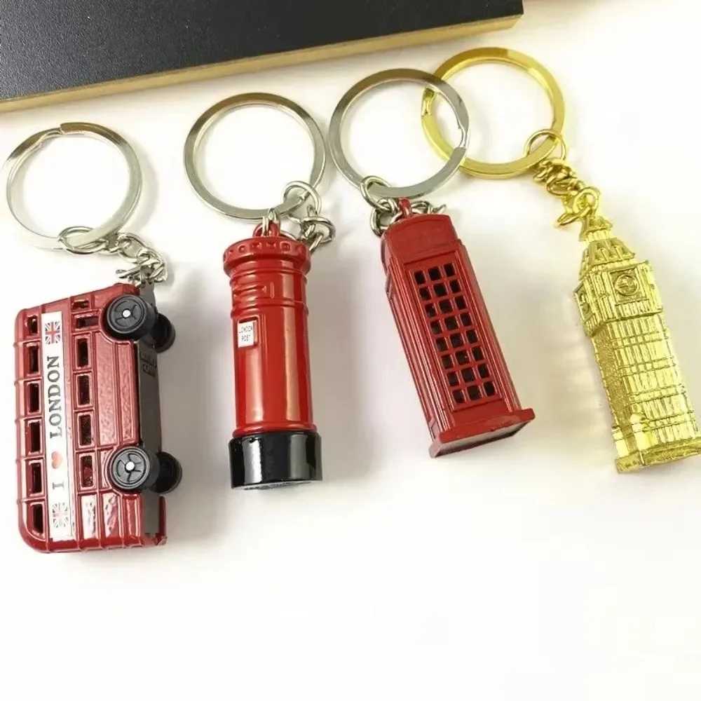Porte-clés de Bus de londres rouge à la mode, boîte aux lettres en métal, porte-clés de stand téléphonique, Souvenir de voyage, cadeau pour hommes, sac à dos, pendentif de voiture