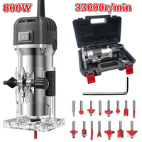 800W Electric Trimmer Wood Milling Trimming Engraving Slotting Machine 33000r/min Woodworking Router Milling Machine Power Tool