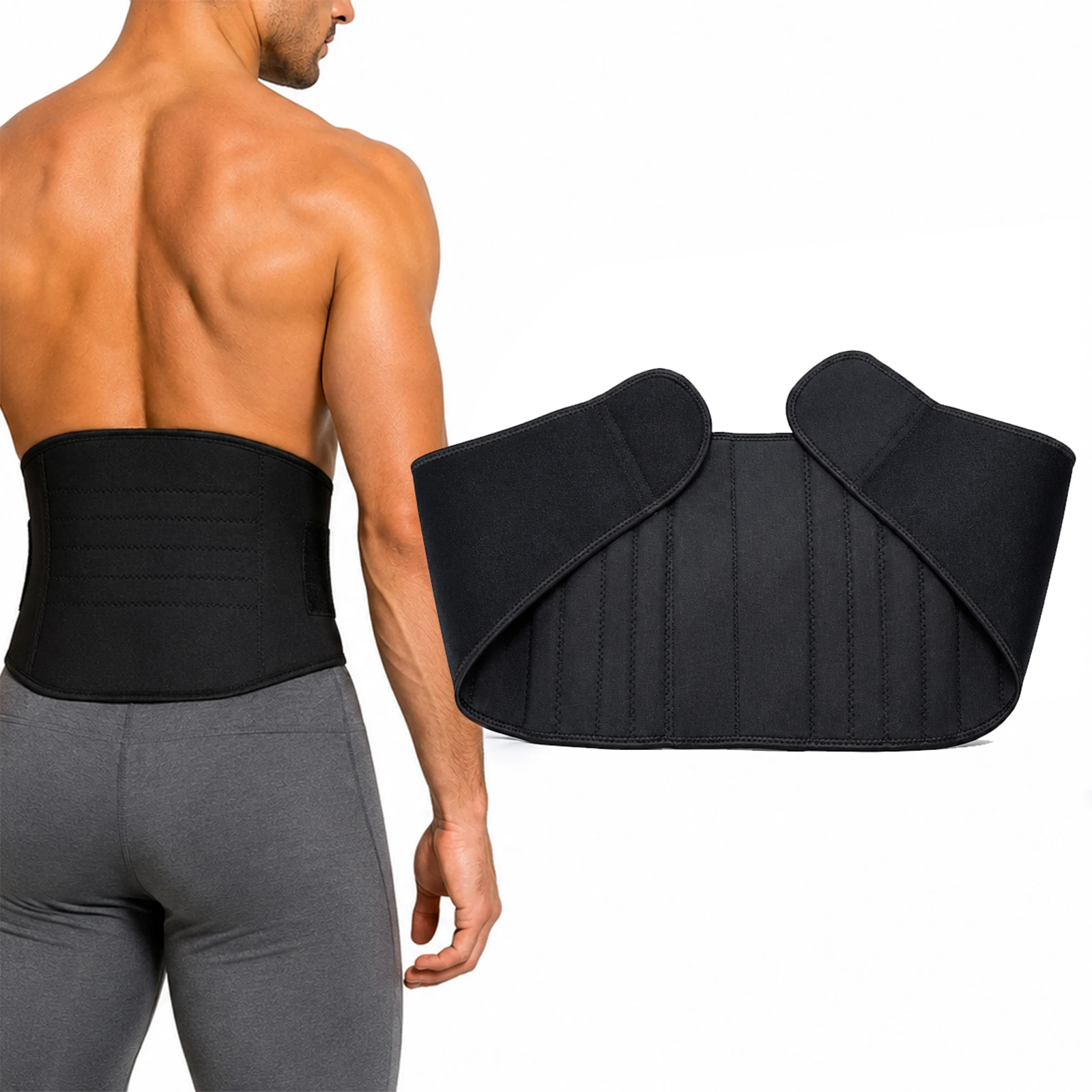 Cintura elastica universale con supporto lombare, regolabile, unisex, ideale per attività sportive, allenamento, lavoro e uso quotidiano.