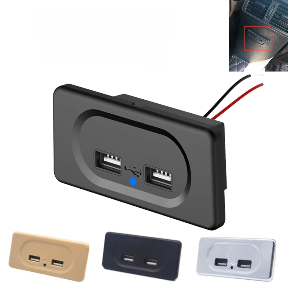 3.1A 4.8A Podwójne gniazdo ładowarki samochodowej USB 12V 24V do motocykla Auto Truck ATV Boat RV Bus Zasilacz Gniazdo LED Light — zdjęcie 2