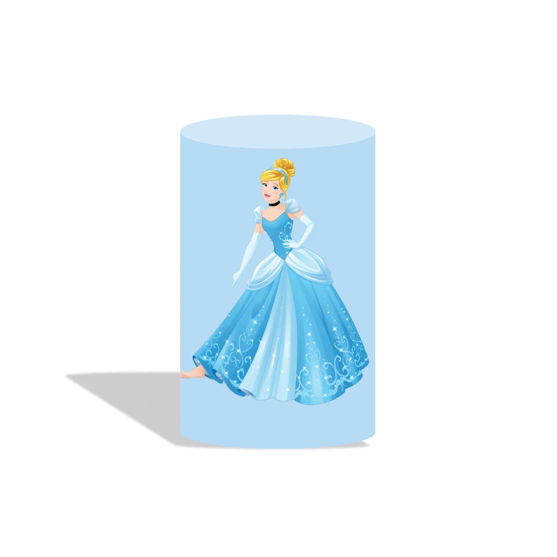 Disney Princess Birthday Party Dessert Pedestal Plinth Cylinder Cover Circle Round Backdrop Cover