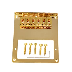 6 Roller Saddle 6 String Humbucker Guitar Bridge for Tele Telecaster Guitar (Gold)