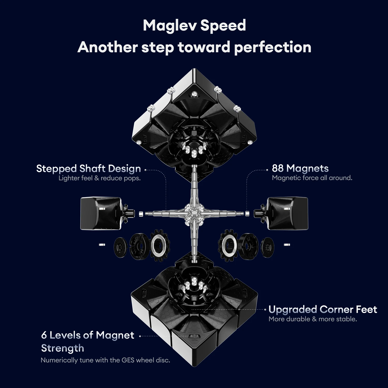 Gan13 maglev 3x3 magnetische geschwindigkeit würfel aufkleber lose magie würfel puzzle spielzeug flaggschiff