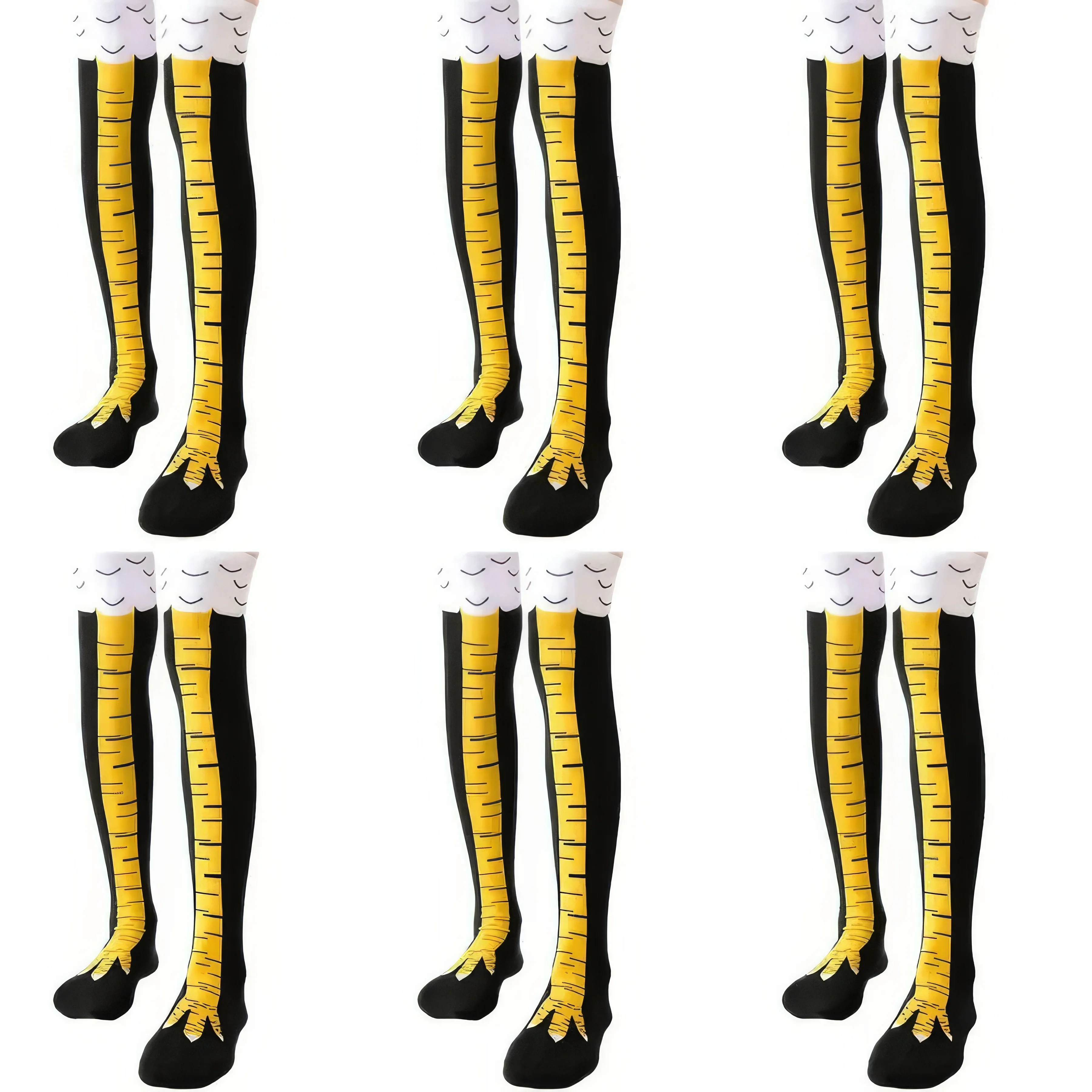 6 pares de calcetines largos locos con garras de pollo, calcetines novedosos divertidos y cálidos para fiesta de disfraces de Halloween