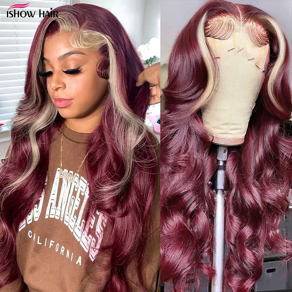 

99J Blonde 4x4 Lace Closure Human Hair Wigs 13x4 Lace Frontal Wig Body Wave Burgundy 613 Colored Lace Front Wig Human Hair