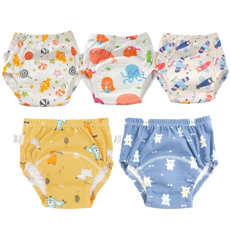 Waterproof Reusable Cotton Baby Training Pants Infant Cartoon Shorts Underwear Baby Cloth Diaper Nappies Panties Nappy Changing