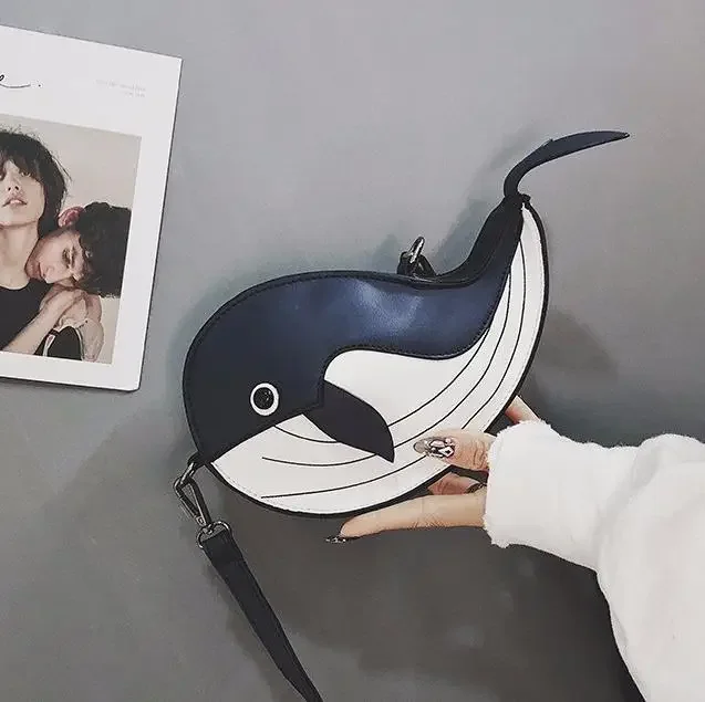 Cute Whale Design Pu Leather Fashion female Flap Clutch Shoulder Bag Crossbody Mini Messenger Bag For Women Bolsa Drop Shipping — zdjęcie 2
