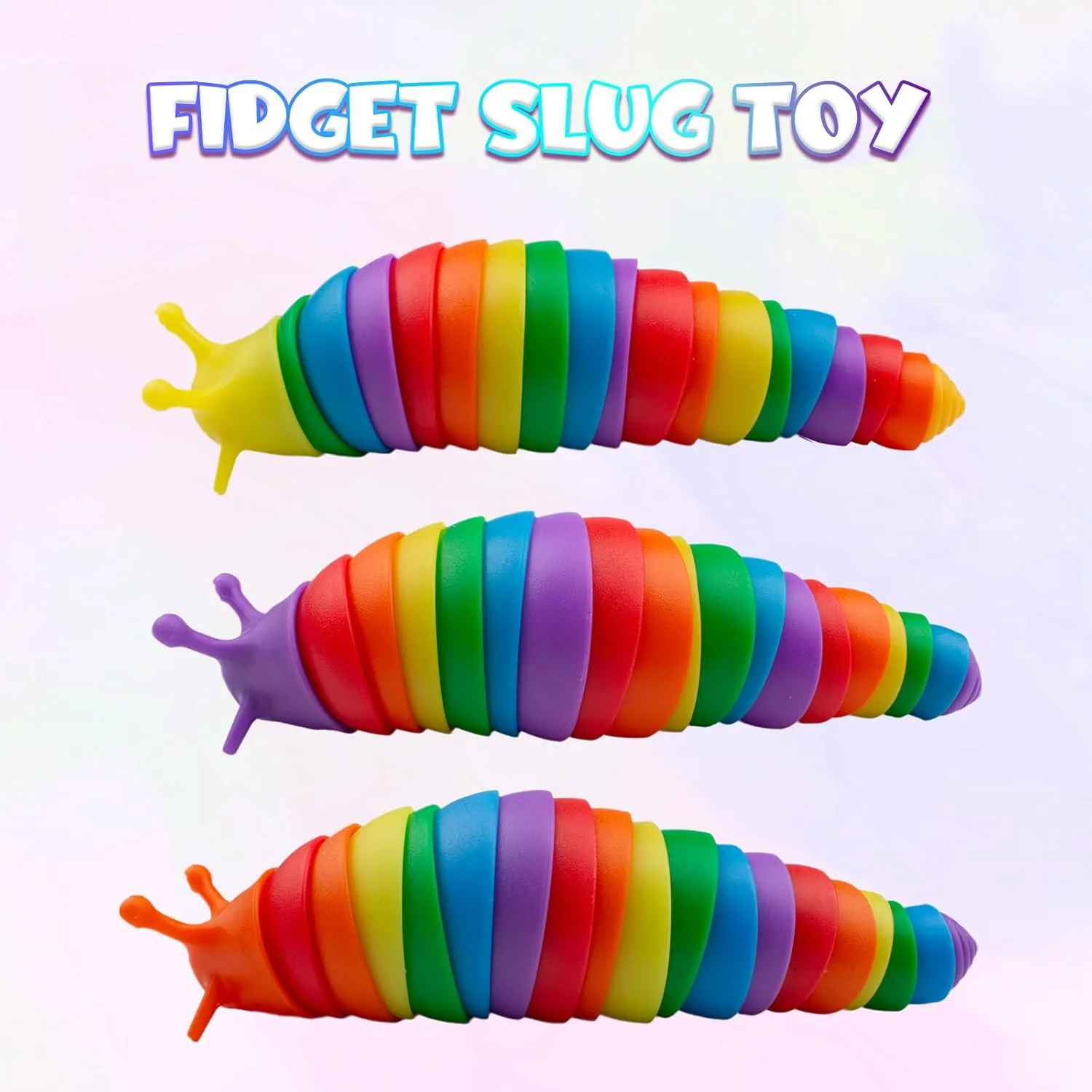 

Игрушка-антистресс в виде имитации гусеницы, радужная головоломка-улитка, настольная игрушка-антистресс в виде улитки, 3 шт.