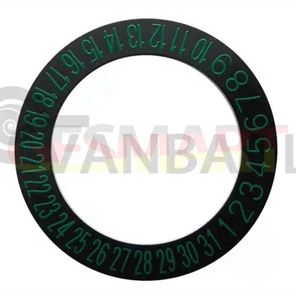 Green Font Date Disk Wheel