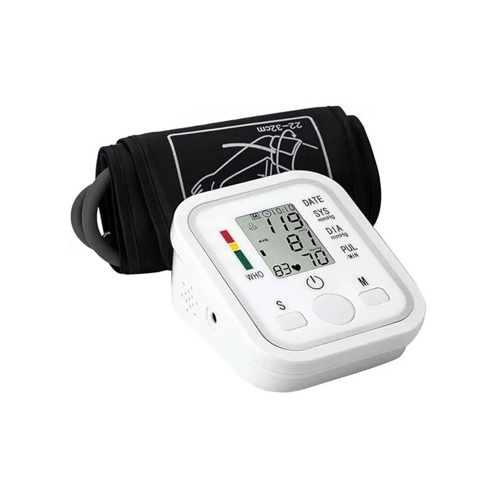 Medidor de presión arterial digital de brazo con pantalla LCD