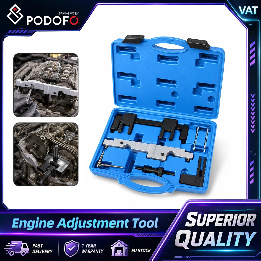 Kit d'outils de réglage du moteur Podofo, outil de calage de la chaîne de distribution et des arbres à cames pour BMW N43 B16 1.6 2.0 E81 E82 E87 E88 E90 E91 E92 E93 E60 E61 N43 B20, pour la réglage des temps de commande du moteur, le changement de chaîne de distribution et autres réparations du moteur.