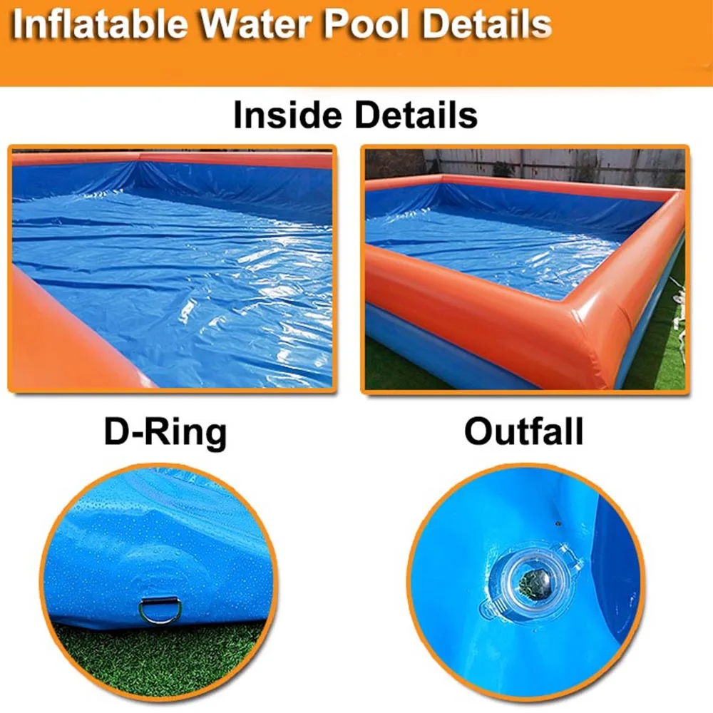 Kommerzieller tragbarer, kundenspezifischer, gewöhnlicher, luftdichter PVC-aufblasbarer Schwimmbad-Wasserpool für Erwachsene und Kinder im Freien