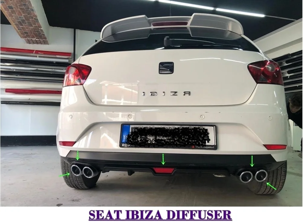 For Seat Ibiza Mk4 2008-2017 Diffuser Rear Bumper Extension Attachment Car Styling Auto Universal Sill Spilitter Accessory Lip