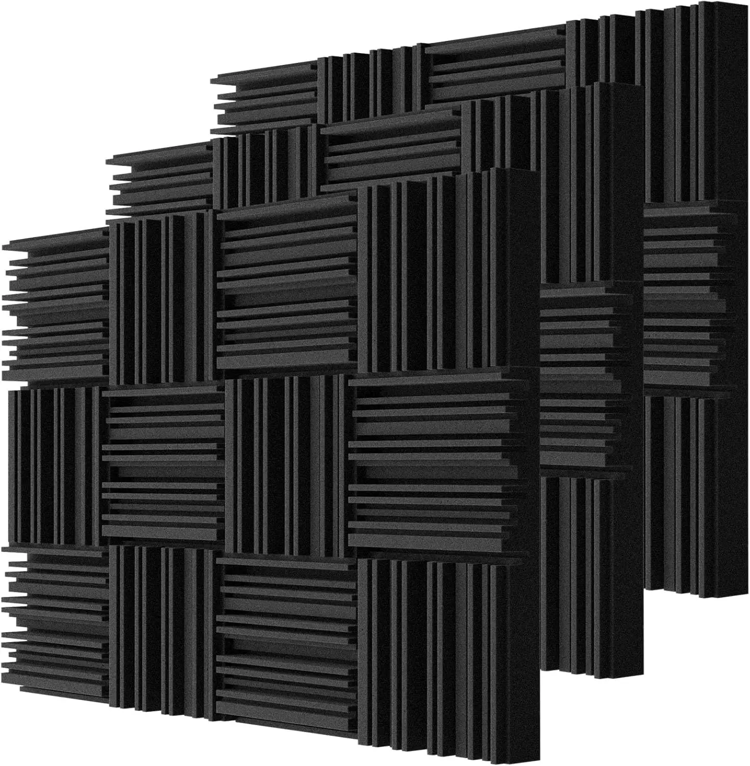 Thick Acoustic Foam Panels, 12 X 12 X 2 Inch 36 Pcs Broadband Sound Absorbing Foam, Dense Soundproof Padding Tile