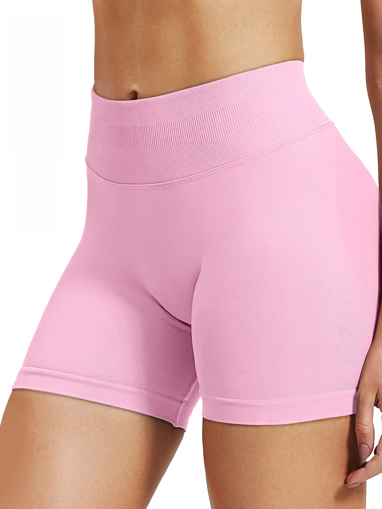 Short de yoga fitness haute élasticité pour le levage des hanches avec des hanches pêche et aucune ligne écaminante, short d'entraînement Pilates à intensité moyenne