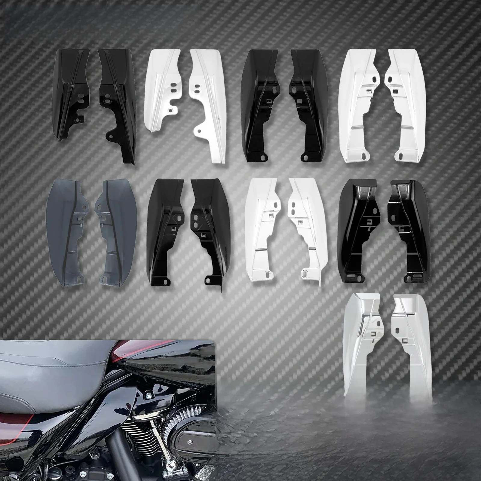 Motorrad Mid-Frame Air Deflektor Hitzeschild Trim Abdeckung Für Harley Touring Electra Street Glide Road King FLTRX 2001-23 24-Up