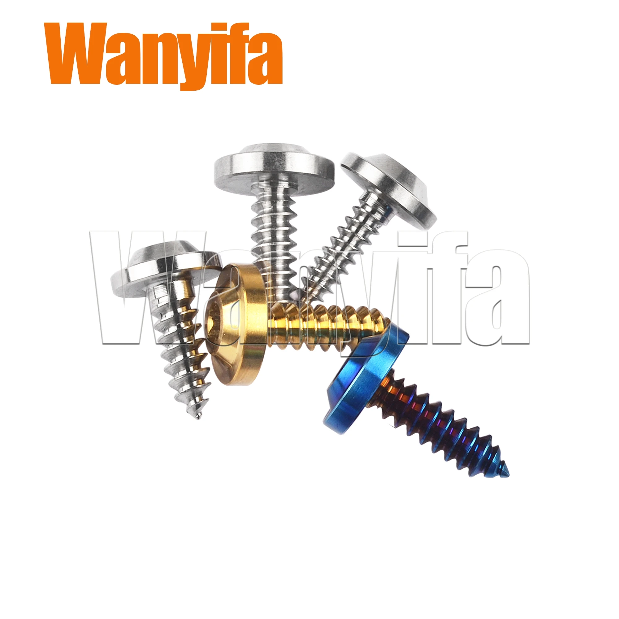 Wanyifa Titanium Bolt M4x15/20mm M5x15/17/20mm Disc Head Self-Tapping Button Torx Screws for MTB Bike Part 6Pcs