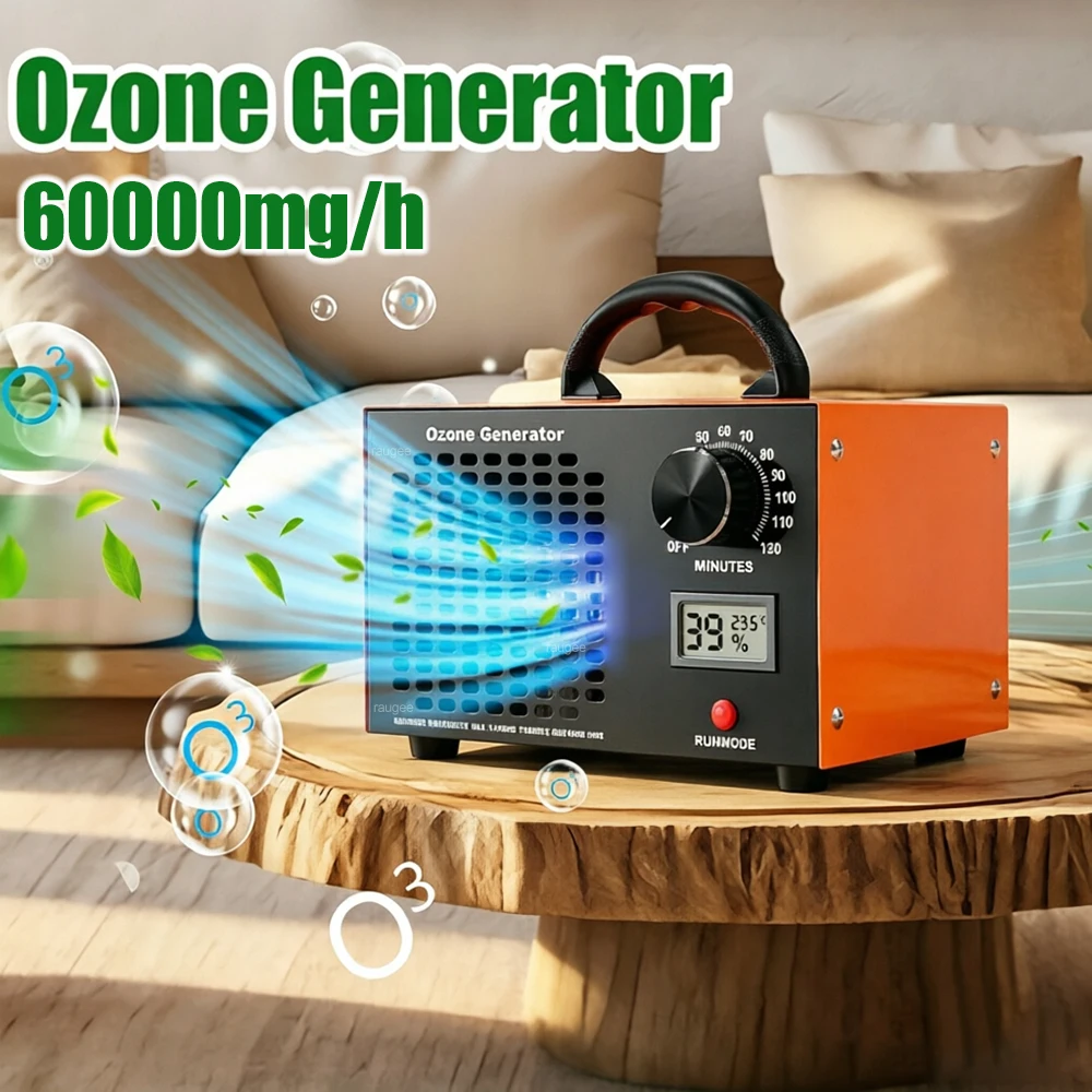 Générateur d'ozone 60000mg/h, purificateur d'air à l'ozone, machine d'élimination de l'ozone, désinfection, stérilisation, élimination des odeurs pour la maison et la cuisine