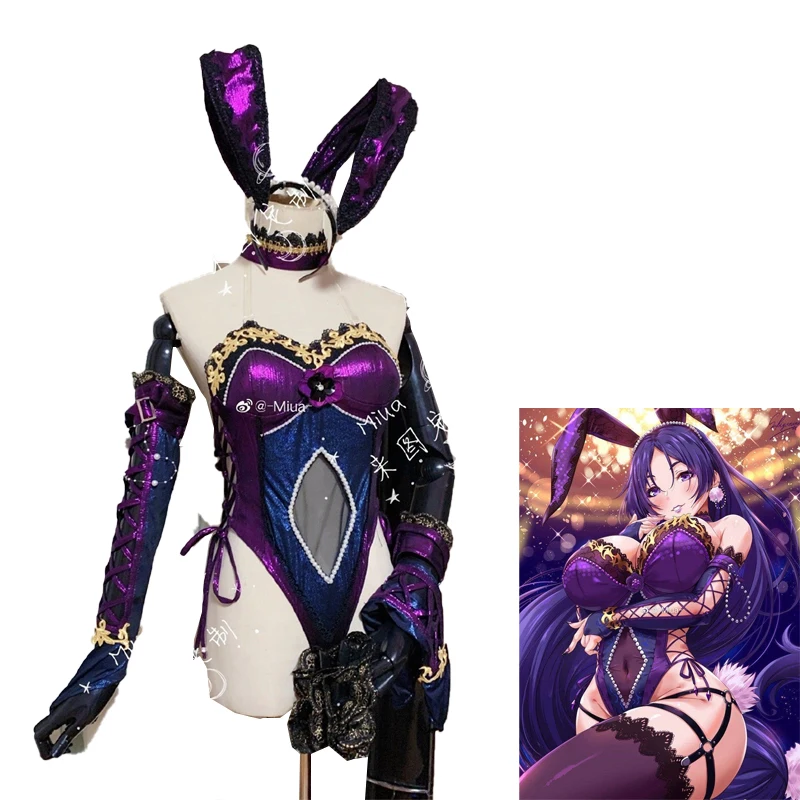 Custom Made Fate Grand Order Minamoto no Raikou Cosplay Costume Purple Bunny Girl Suits Uniform Women Anime Outfits Halloween