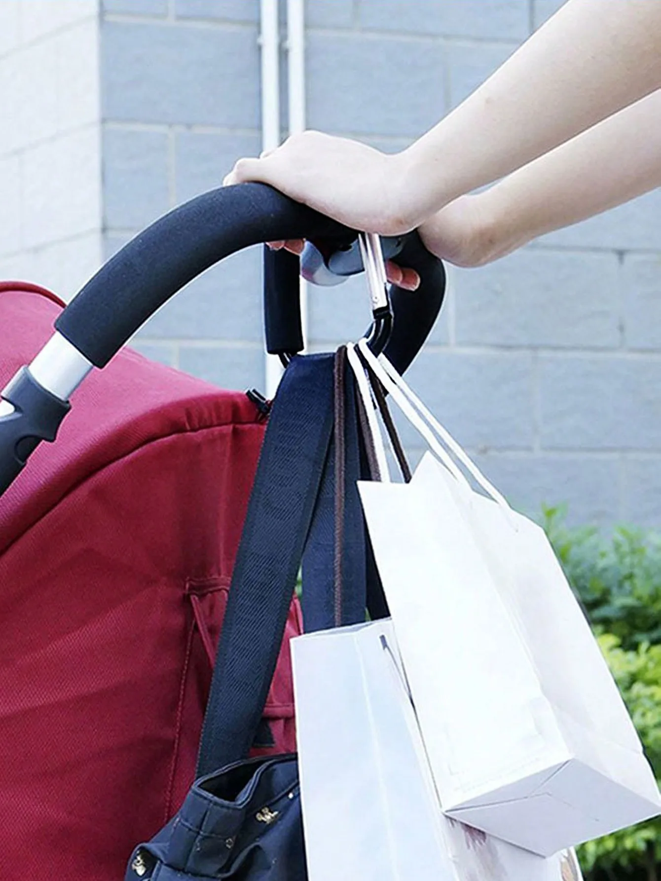 1PC Sturdy And Durable Multifunctional Stroller Hook With EVA Handle - Durable Aluminum Alloy For Shopping And Storage Accessori