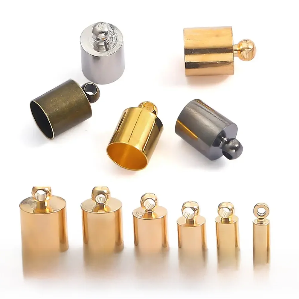 50 sztuk/partia Tassel skórzany przewód koniec Crimp czapka koraliki czapki koniec końcówki krój złącza dla DIY naszyjnik biżuteria dokonywanie ustalenia — zdjęcie 2