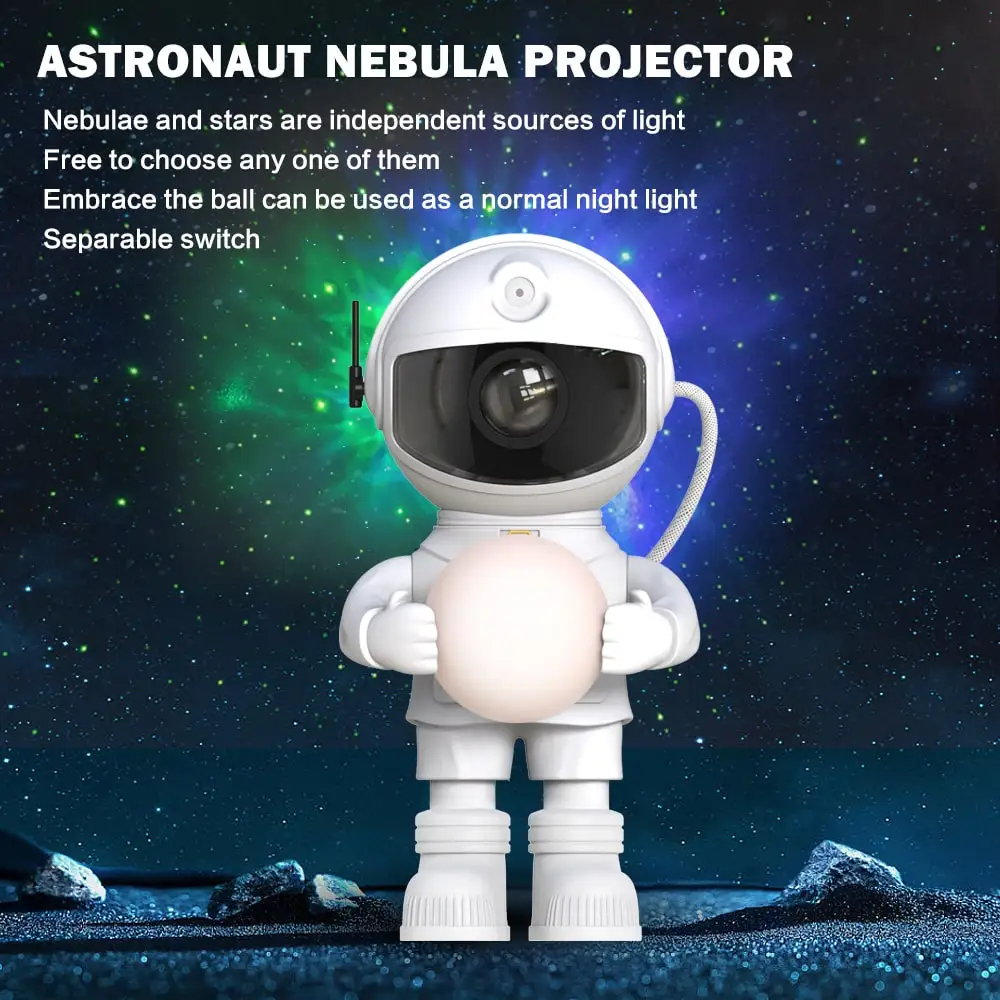 Star Projector Galaxy Night Light Astronaut Nebula Galaxy Space Projector Starry Nebula Gift for Kids Adults for Bedroom