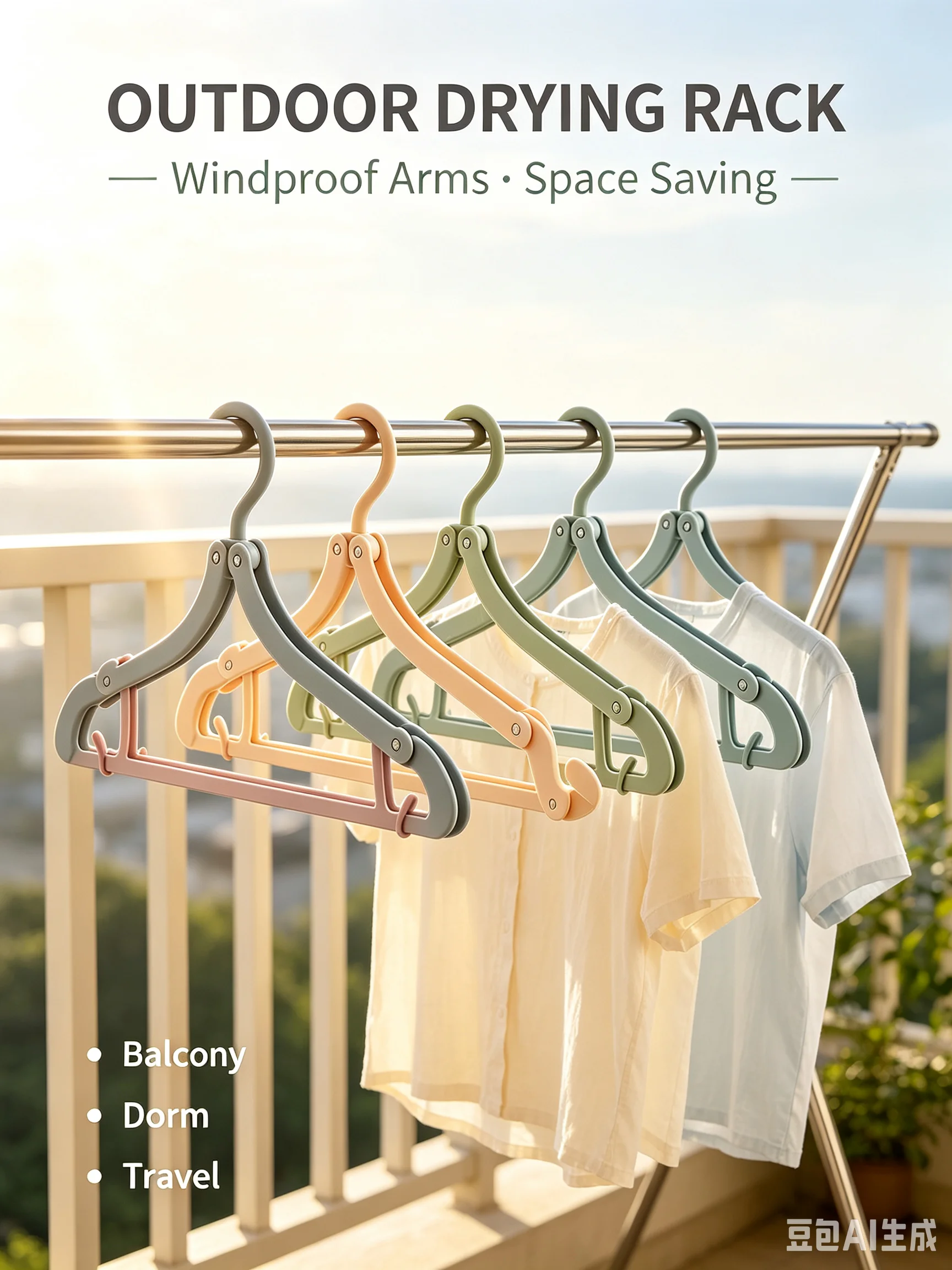 50pcs Pastel Multifunction Retractable Portable Folding Clothes Hanger Travel Essential Cruise Necessity Foldable Drying Rack Home Travel Organization Space Saving Compact Storage Solution Lightweight Convenient Durable Practical Hanger view 8
