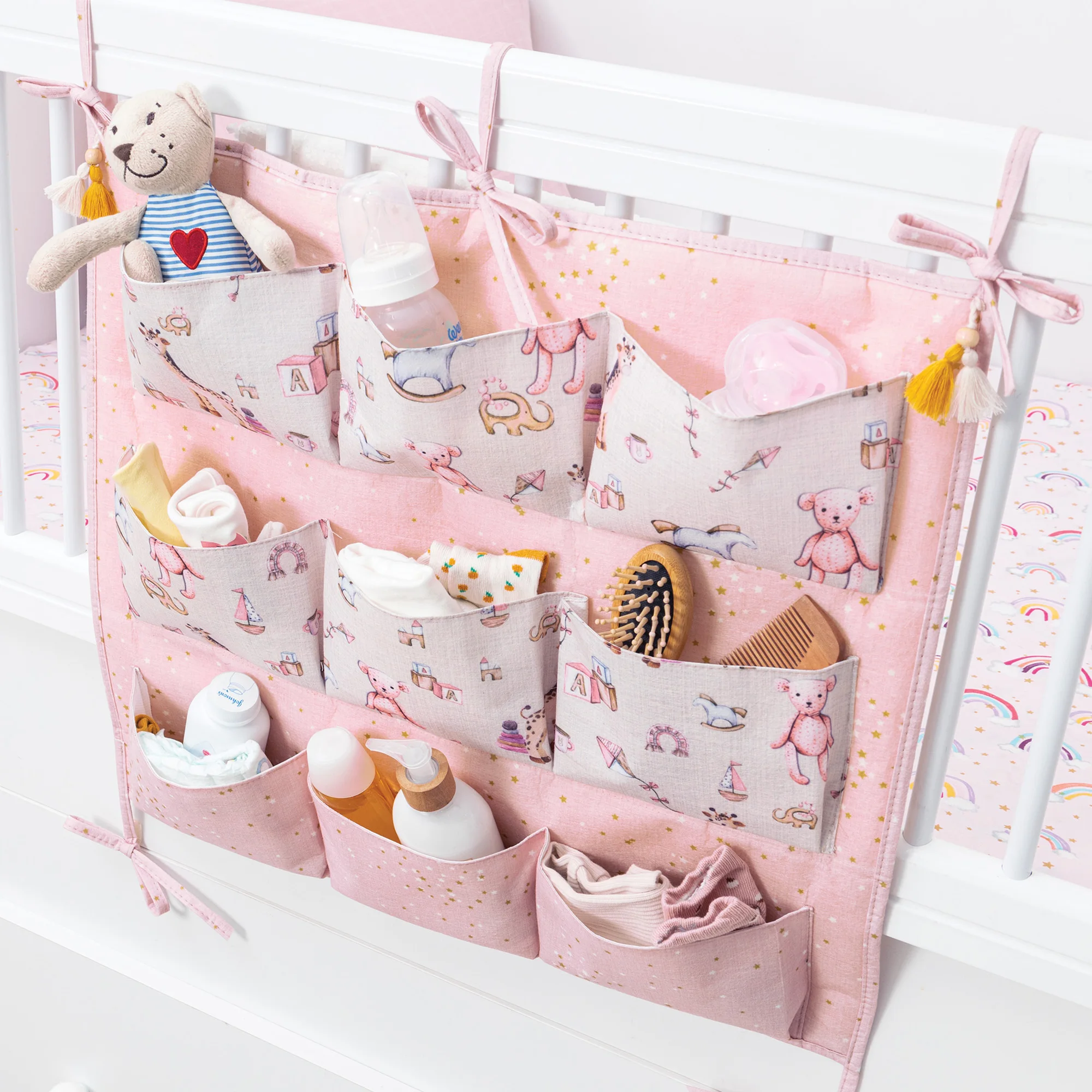 ผ้าอ้อมเด็กกระเป๋าถือเครื่องประดับสำหรับเด็ก Tas Stroller Organizer ผ้าอ้อมเด็กแรกเกิดเดี่ยวกันน้ำ Bear Theme Mommy ที่จัดเก็บผ้าอ้อม