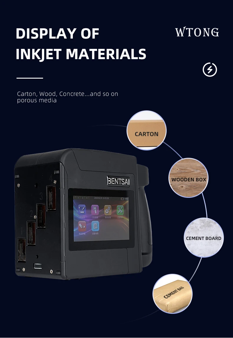 96mm Label Printer QR Bar Batch Code Date Number Logo Expiry Date Handheld Inkjet Printer 25 Languages Portable