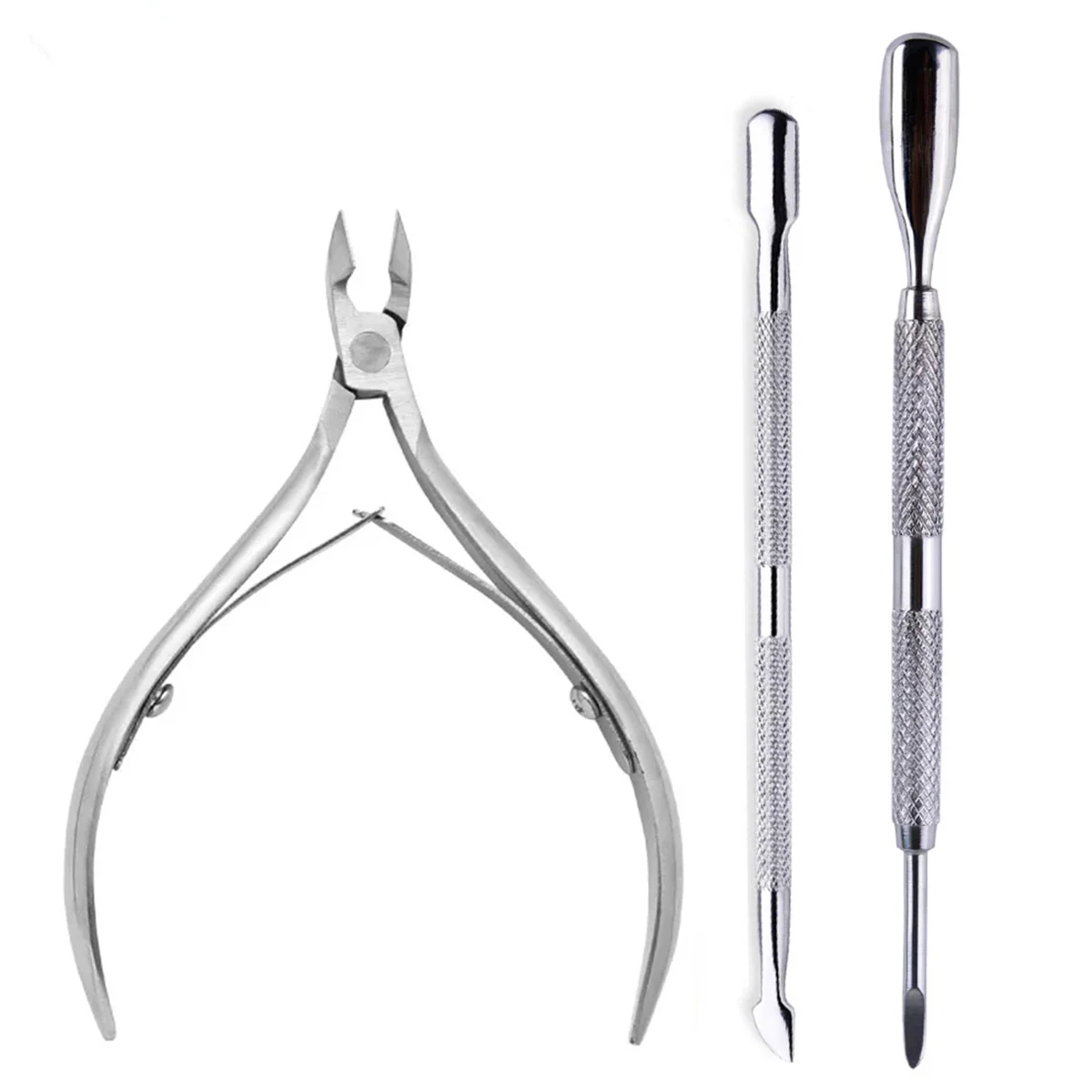 4 stks/set Professionele Rvs Nail Cutter Schaar Tangen Muti Functie Cuticle Pusher Remover Nail Care Manicure Kits
