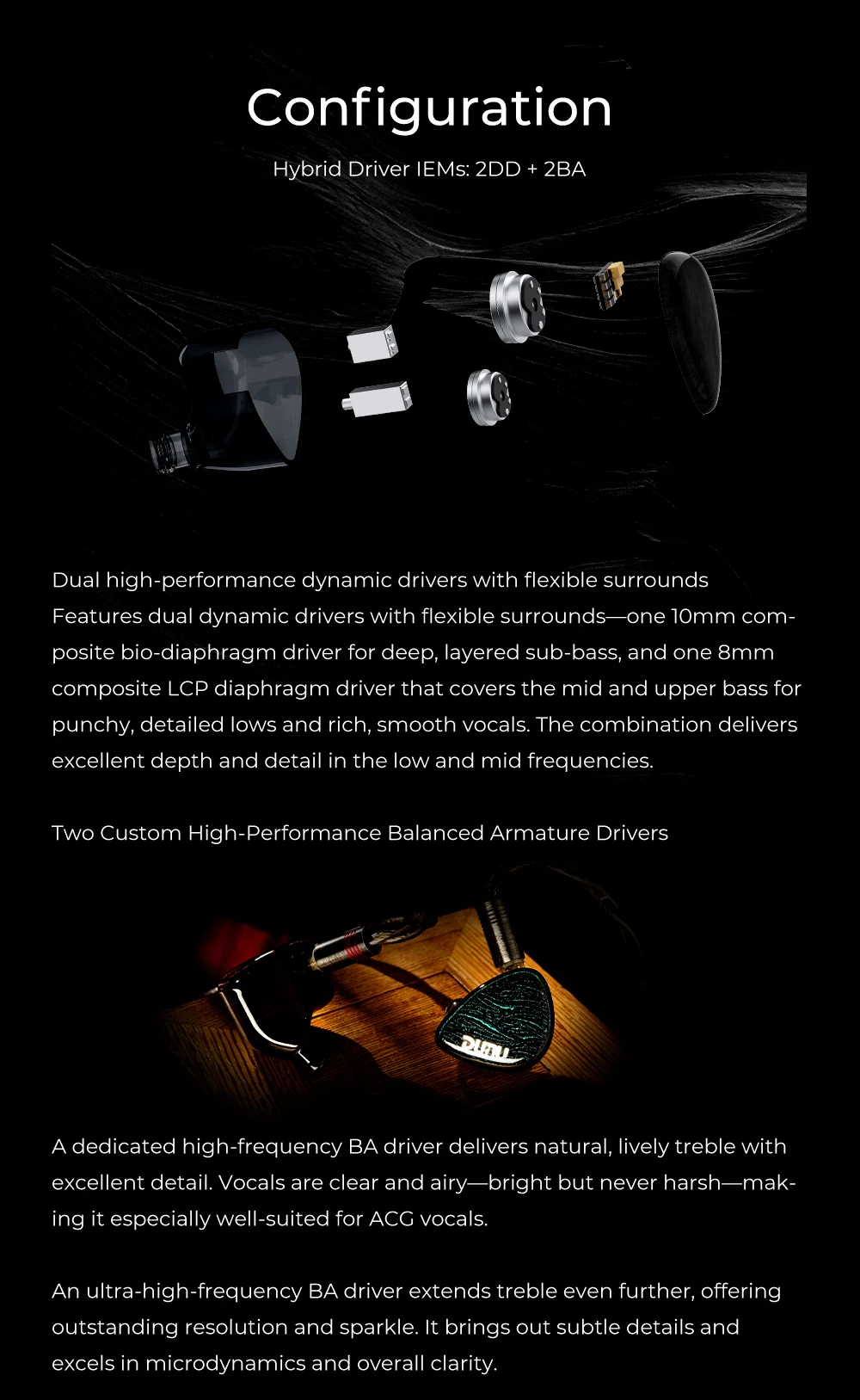 DUNU x KOTO ITO Auriculares intrauditivos 2DD + 2BA Controladores