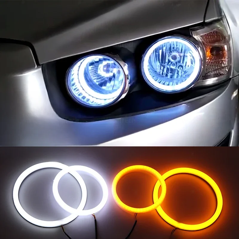 Dla Chevrolet AVEO Sonic T300 2011-2015 Biały Żółty Podwójny i Biały Kolor Bawełniany Zestaw LED Angel Eyes Pierścień Kierunkowskaz — zdjęcie 2
