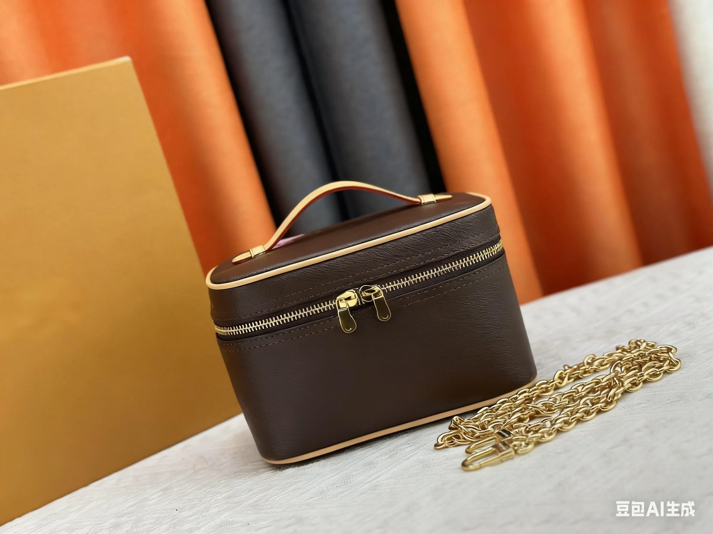 

2025 New Fashionable and Single Handle and Double Zippers Mini Makeup Bag Size：20x13.5x12.0cm