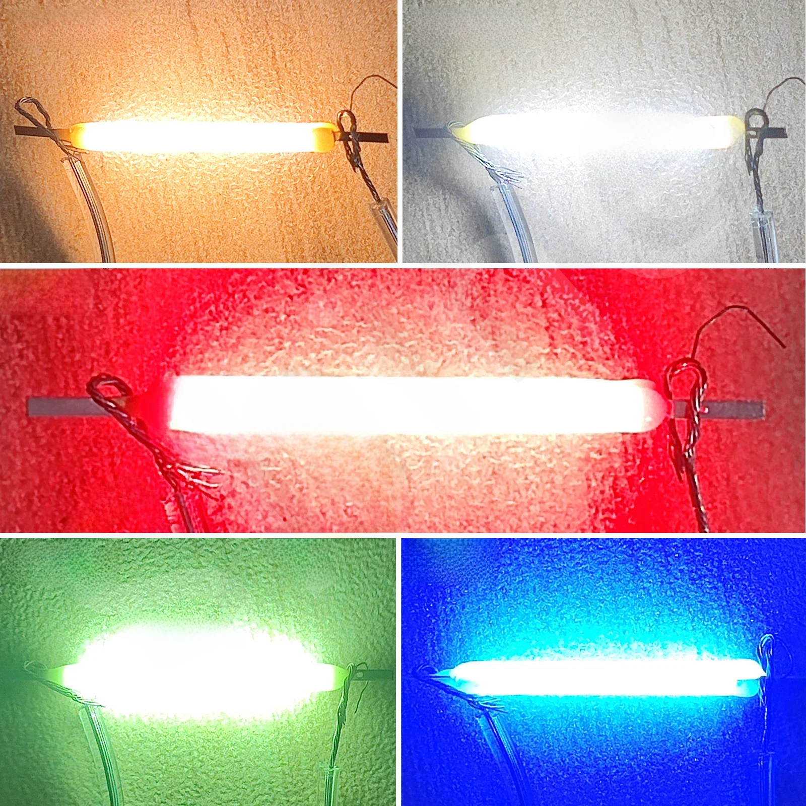 Ampoule Edison à Filament LED COB, pièces de lampe 18.8mm 29mm 38mm 54mm 68mm DC 3V 12V 57V 80V, Diodes de lumière à incandescence, accessoires, 10 pièces