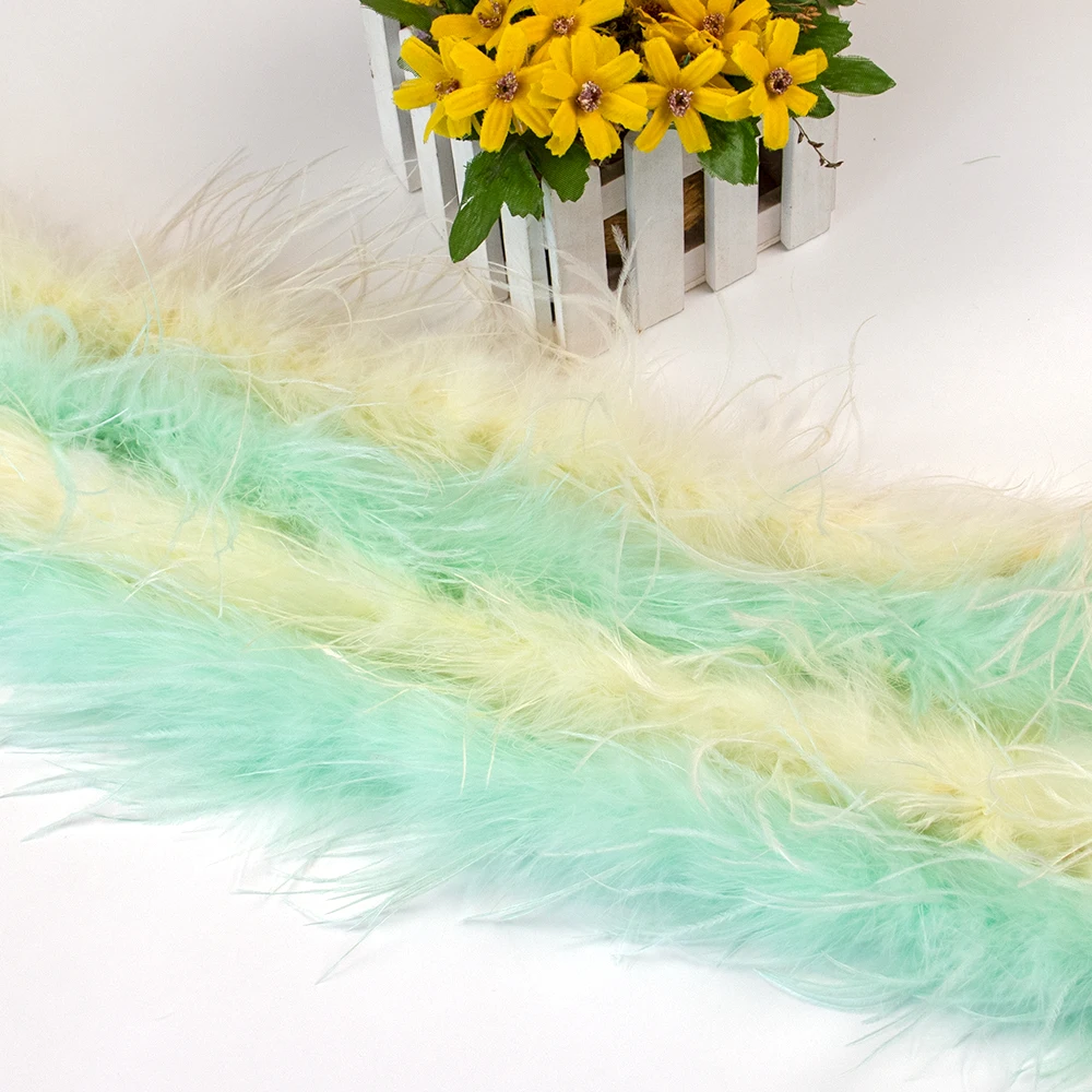 2 Meters Long Ostrich Feather Boa High Quality Ostrich Plumes Trims Scarf for Home Party Clothing Sewing Skirt Cuff Decoration