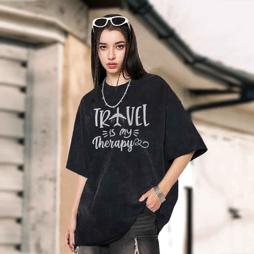 

Airplane Cursive Letters Simple Handsome 2025 Hot Women Graphic Tshirt Vintage Casual Streetwear Y2k Style Cotton Tee Fashion
