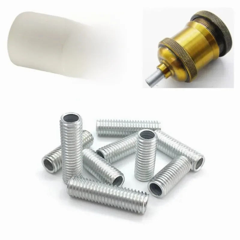 Tube de dent de lampe en métal M10, Tube fileté creux galvanisé, lien de tête de lampe à Led, Base fixe, tige de Support, accessoires d'éclairage, vis