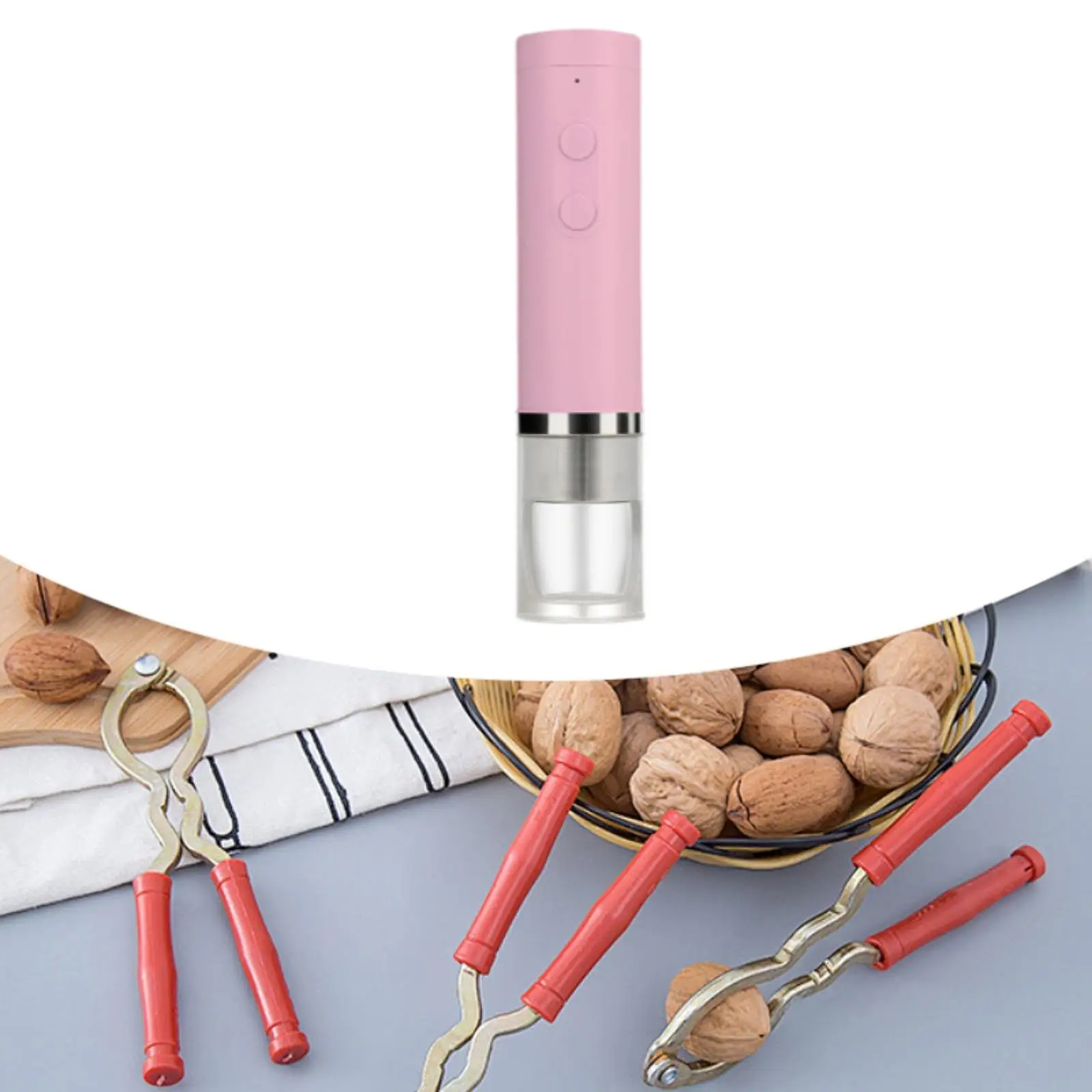 Picture 6: Portable Automatic Shell Remover Nutcracker Walnut Cracker Multipurpose Electric Nutcracker for Pine Nuts Pecans Almonds