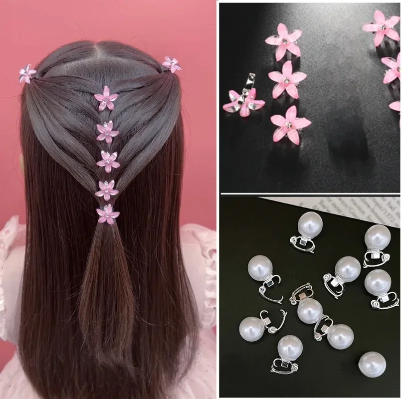 10PCS/Lot Ślubne pazury do włosów dla nowożeńców Kryształowe kwiaty Metalowe spinki do włosów dla kobiet Małe urocze mini nakrycia głowy Narzędzia do stylizacji dla słodkiej dziewczyny — zdjęcie 2