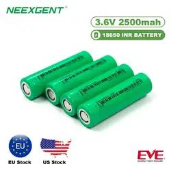 EVE 100pcs 18650 3.7v 2500mah Rechargeable Lithium-iron Cylindrical Battery for Solar Street Light