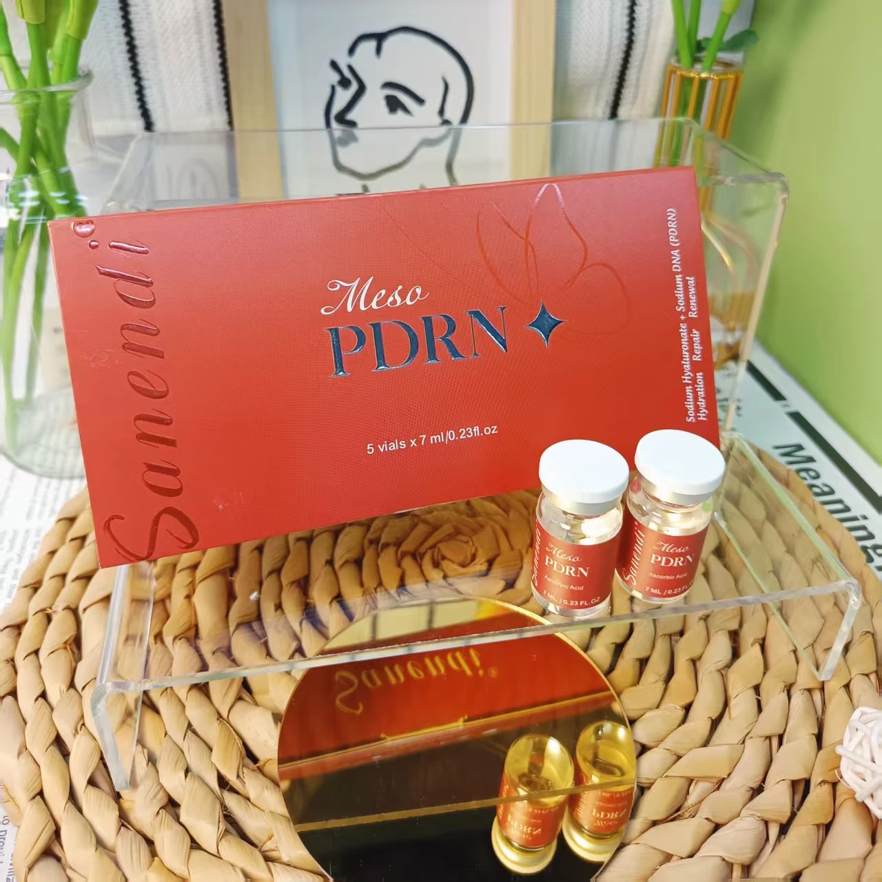 كوريا الجنوبية Sanendi العناية بالبشرة فيتامين C GSH السلمون DNA الجلد ترطيب عميق إصلاح أمبولة الوجه جوهر مجموعة قوارير 5x7 مللي