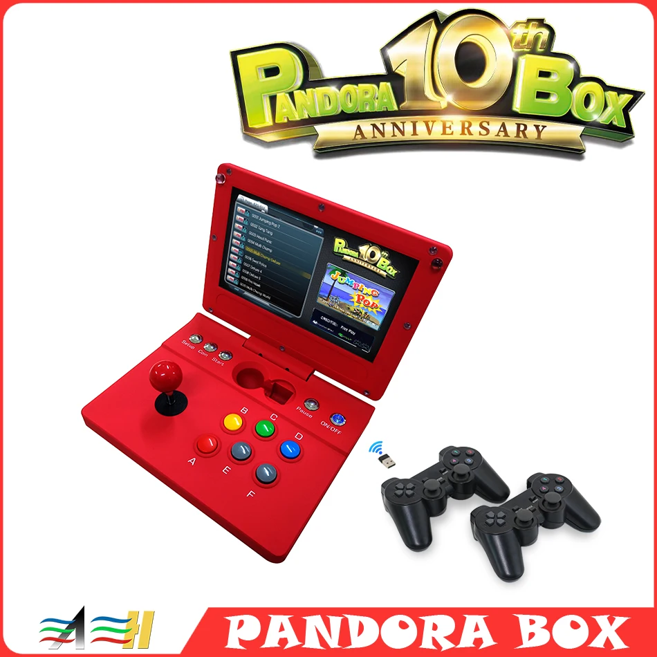 

A 10.1 inch Mini Console Jogos Portátil com Tela Flip LCD Video Game Stick Pandora box 10th 5116 in1 Arcade Cabinet Game Machine