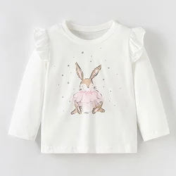 Brand Quality 100% Combed Cotton t-shirt 2024 Long Sleeve Children Babe Kids Girls Casual Blouse Tee Underwear Baby Girl Clothes