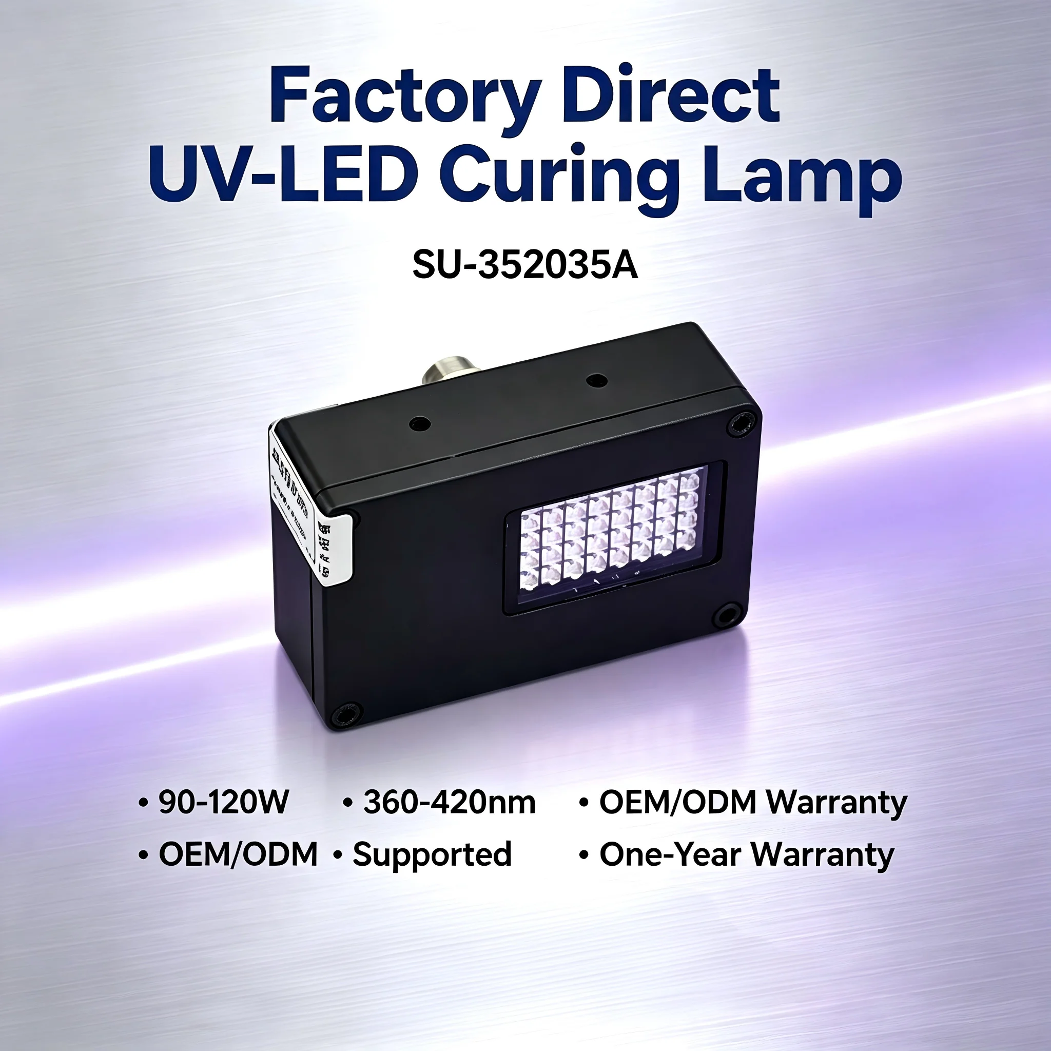 Water Cooled 90-120W UV LED Curing Lamp 36*21mm 12-14W/cm2 for Ricoh G5 G6 Inkjet Printer and FPC UV Glue Drying