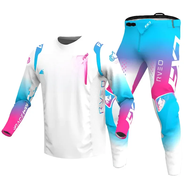 AliExpress FXJ Motocross Jersey Pant white Mens Women pink black Combo racing suit Off-road MX DH BMX ATV MTB Enduro Motorcycle mountain