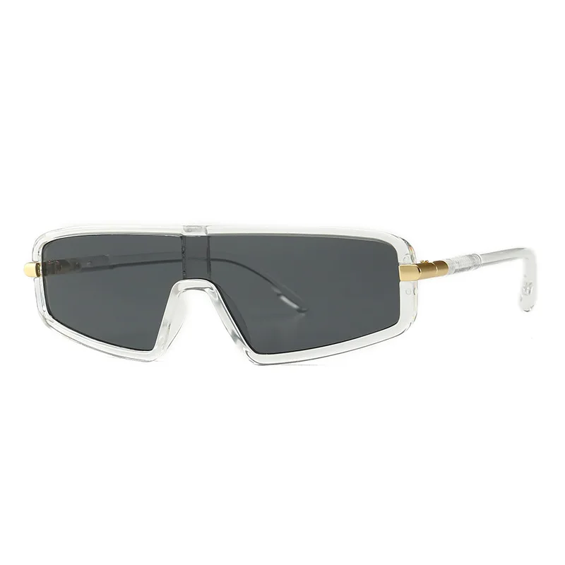 Mode Ein Stück Sonnenbrille Männer Frauen Flache Top Spiegel Gradienten Objektiv Luxus Gläser Trendy Zeigen Shades Kleine Brillen UV400 – Detail 5