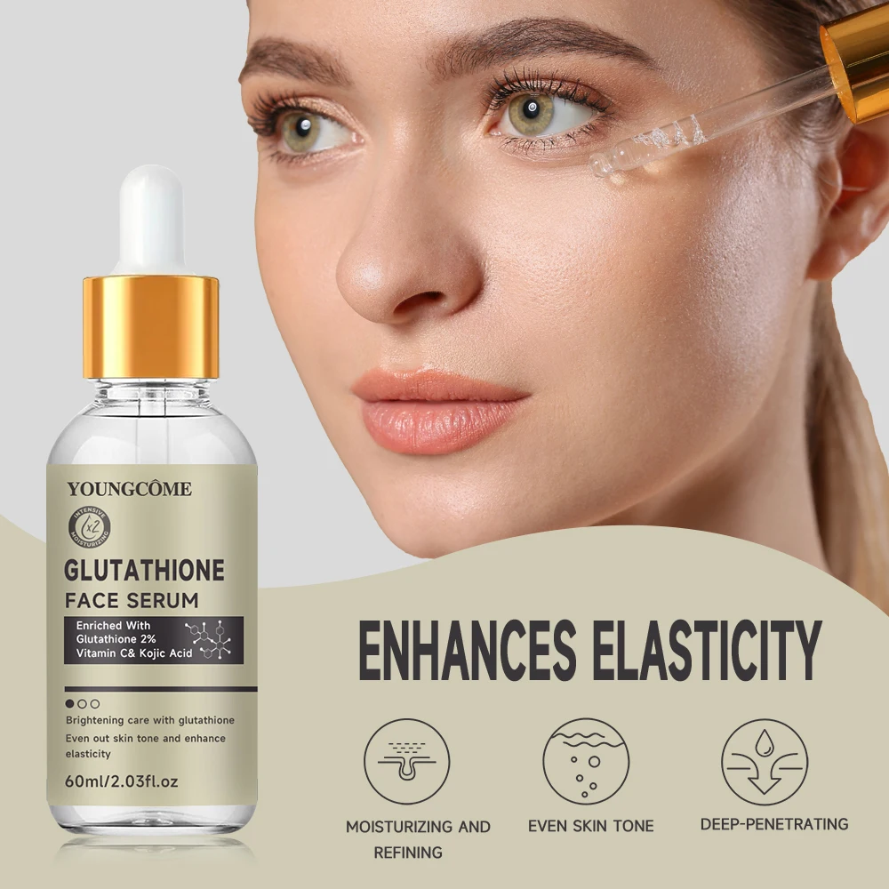 Suero de glutatión para la cara para iluminar la piel, Corrector de manchas  oscuras, piel sensible, regenerador de células, cuidado de la piel,  40ml/60ml