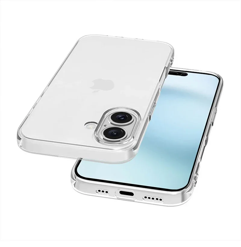 Étui transparent ultra-mince pour iPhone 16 Pro Max, coque arrière souple en silicone TPU pour iPhone16 Pro Max 16 Plus